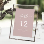 Boho Chic Dusty Rose Pink Wedding Table Numbers<br><div class="desc">These boho chic dusty rose pink wedding table numbers are perfect for a minimalist wedding. The neutral rose gold blush pink modern bohemian design features simple rustic calligraphy with a unique yet classic style. The design prints on the front and back. Customise your table numbers with your names and date....</div>