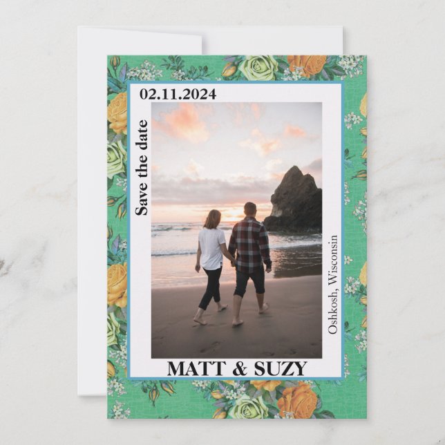 Boho Chic Elegant Botanical Flowers Invitation (Front)