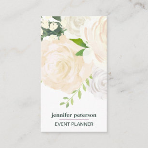 Boho chic Elegant Ivory peony  Social Media Icon Business Card
