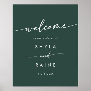 Boho Chic Emerald Green DIY Wedding Welcome Sign