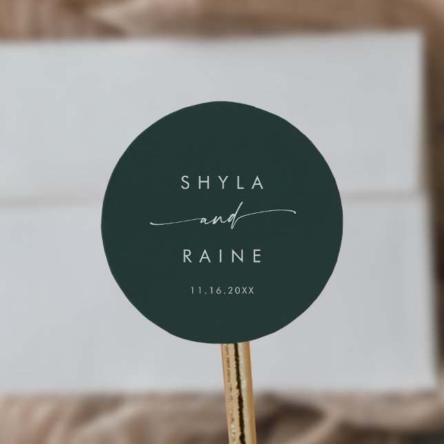 Boho Chic Emerald Green Names Envelope Seals (Creator Uploaded)