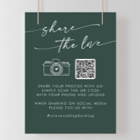 Boho Chic Emerald Green Share the Love QR Code