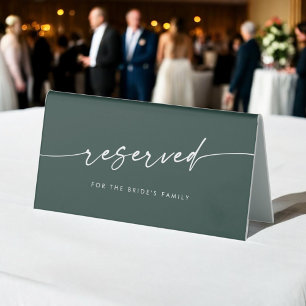 Boho Chic Emerald Green Wedding Reserved Sign