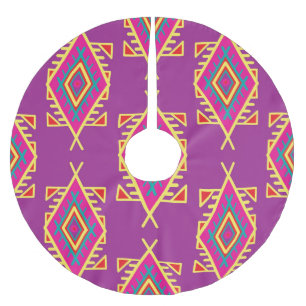 Boho Chic: Ethnic Seamless Ornament Brushed Polyester Tree Skirt