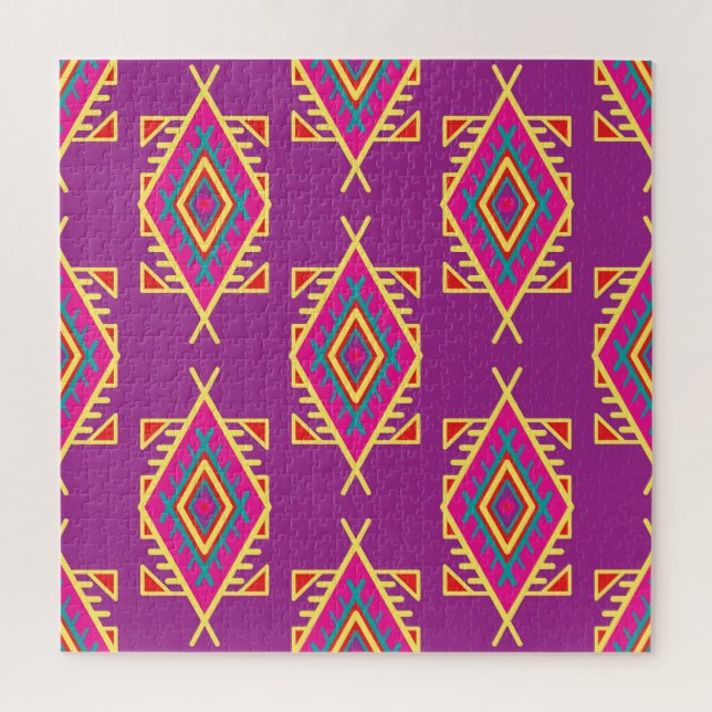 Boho Chic: Ethnic Seamless Ornament Jigsaw Puzzle (Vertical)