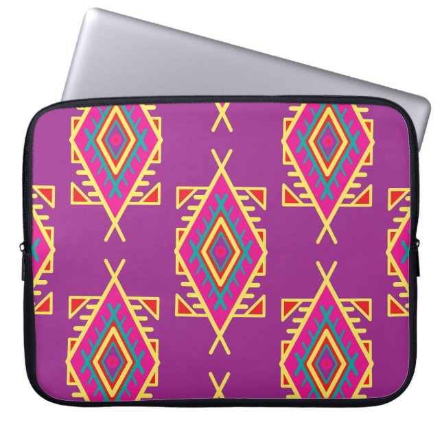 Boho Chic: Ethnic Seamless Ornament Laptop Sleeve (Front)