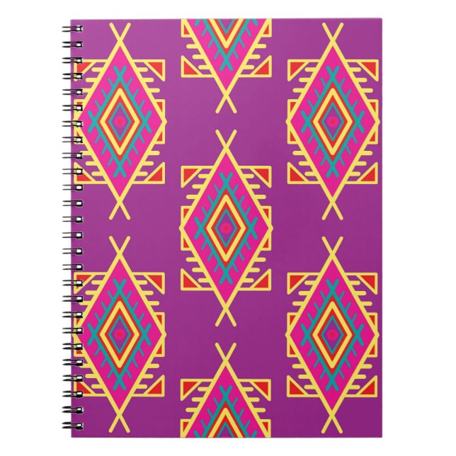 Boho Chic: Ethnic Seamless Ornament Notebook (Front)