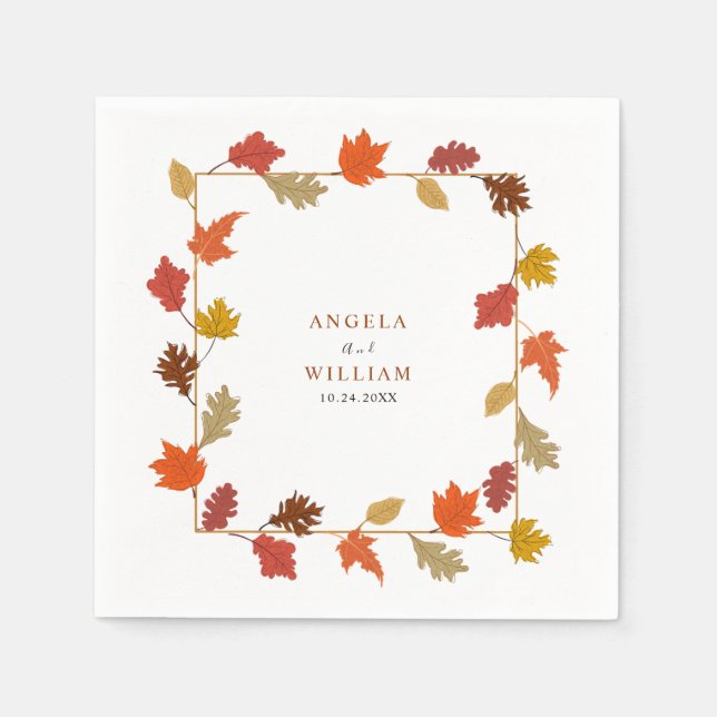 Boho Chic Fall Wedding Napkin (Front)