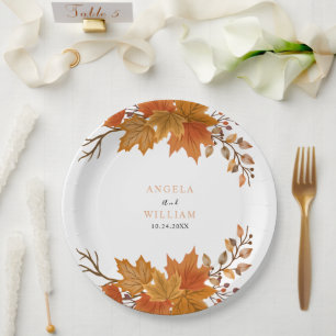 Boho Chic Fall Wedding Paper Plate