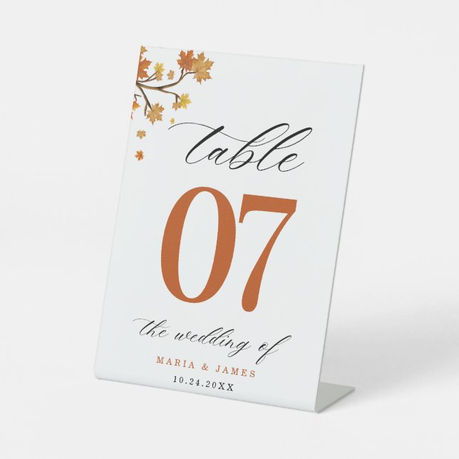 Boho Chic Fall Wedding Pedestal Sign (Front)