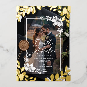"Boho Chic Floral Acrylic Wedding Invitation with 