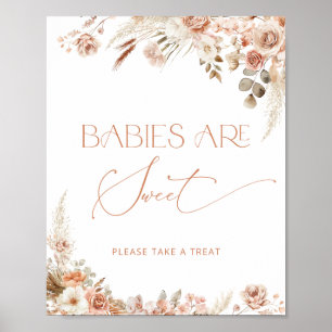 Boho Chic Floral Babies are Sweet Poster