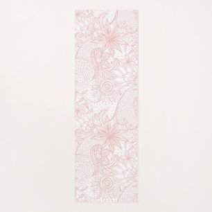 Boho chic floral henna mandala image yoga mat