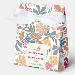 Boho Chic Floral Mid Century Retro Wedding Favour Box