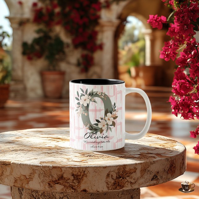 Boho Chic Floral Monogram Mug - Olivia (Creator Uploaded)
