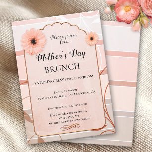 Boho Chic Floral Mothers Day Brunch Invitation