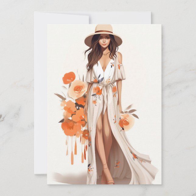 Boho Chic Floral Postcard (Front)