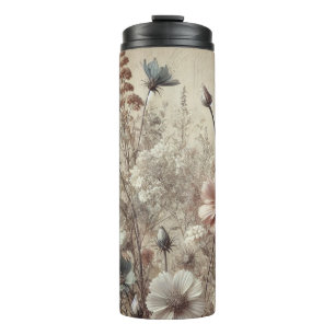 Boho Chic Floral Thermal Tumbler – Elegant & Natur