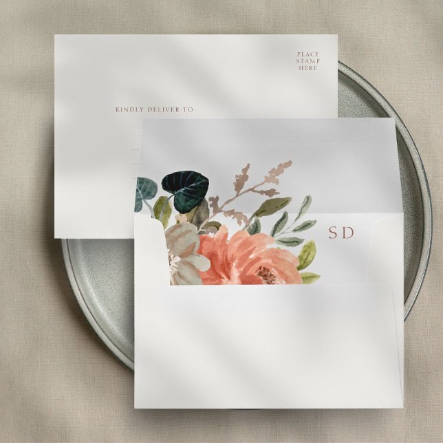 Boho Chic Floral Watercolor Wedding Invitation Envelope (Creator Uploaded)
