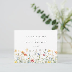 Boho Chic Floral Wedding RSVP Postcard