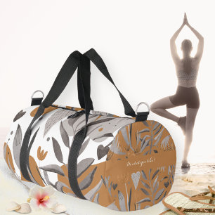 Boho Chic Floral Your Name Quote Duffle Bag