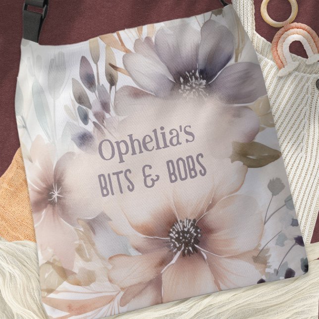 Boho Chic Florals Leaves Name Baby Crossbody Bag (Creator Uploaded)