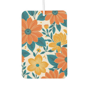 Boho chic flowers, modern folk style car air freshener