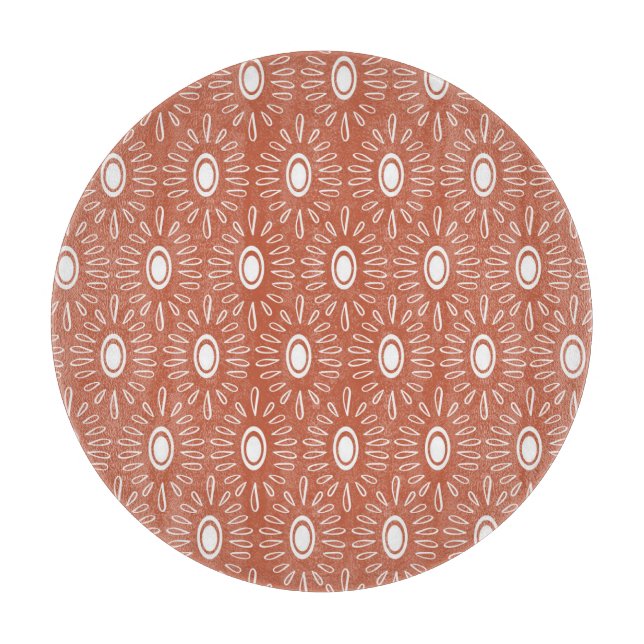Boho Chic Flowers: Modern Seamless Design Cutting Board (Front)