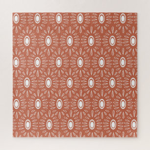 Boho Chic Flowers: Modern Seamless Design Jigsaw Puzzle