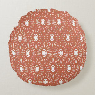 Boho Chic Flowers: Modern Seamless Design Round Cushion