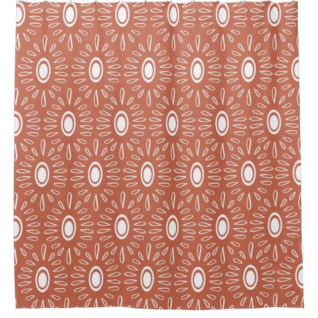 Boho Chic Flowers: Modern Seamless Design Shower Curtain (Front)