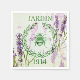 boho chic french country lavender vintage bee napkin