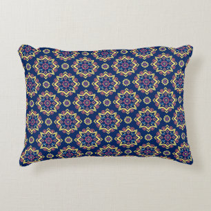 Boho Chic Geometric Floral Pattern Decorative Cushion