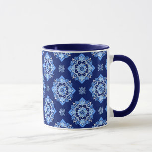 Boho Chic Geometric Floral Pattern Mug