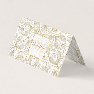 Boho Chic gold mandala design Business Card