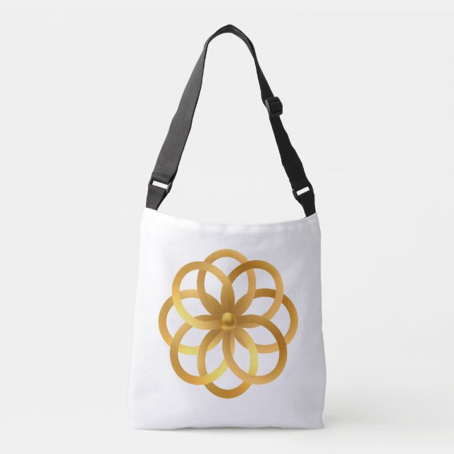 Boho Chic Golden Mandala Crossbody Bag (Front)