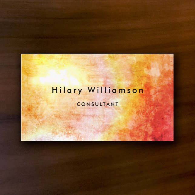 Boho Chic Golden Yellow Grunge Abstract Art Business Card (Creator Uploaded)