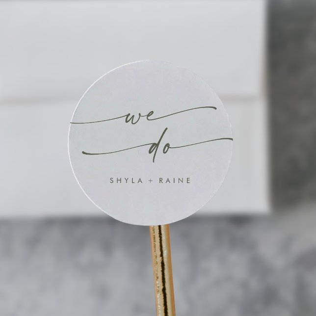 Boho Chic Green and White We Do Envelope Seals (Creator Uploaded)
