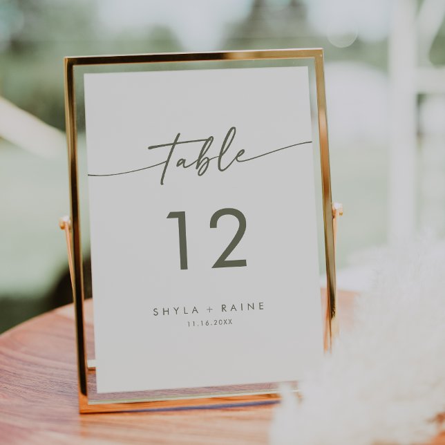Boho Chic Green and White Wedding Table Numbers (Creator Uploaded)
