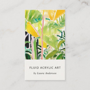 Boho Chic Green Tropical Leafy Foliage Botanical Business Card