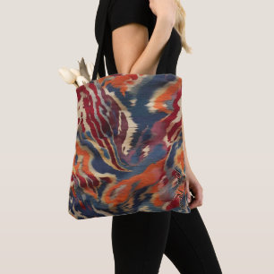 Boho-chic Ikat Elegance Earthy Tones Script Name Tote Bag