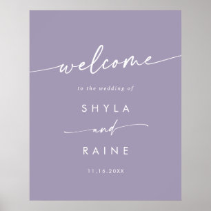 Boho Chic Lavender Purple DIY Wedding Welcome Sign