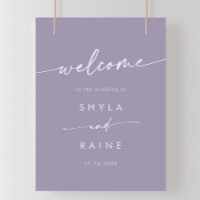 Boho Chic Lavender Purple DIY Wedding Welcome Sign