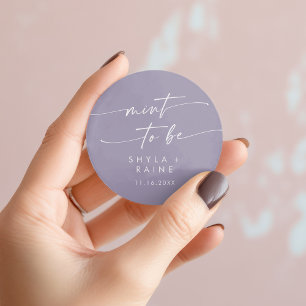 Boho Chic Lavender Purple Mint To Be Favour Sticke Classic Round Sticker