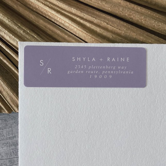 Boho Chic Lavender Purple Monogram Address Labels (Creator Uploaded)