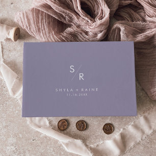 Boho Chic Lavender Purple Monogram Wedding Guest Book