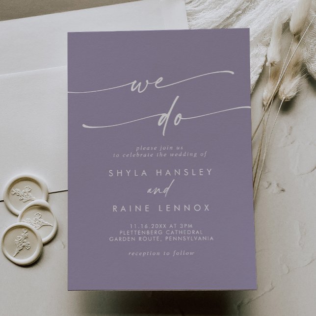 Boho Chic Lavender Purple We Do Wedding Invitation (Creator Uploaded)