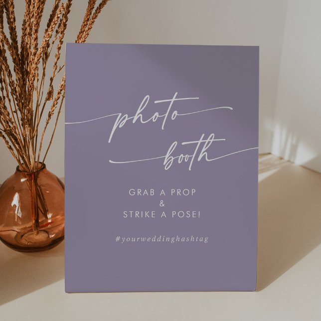 Boho Chic Lavender Purple Wedding Photo Booth Pedestal Sign (Creator Uploaded)