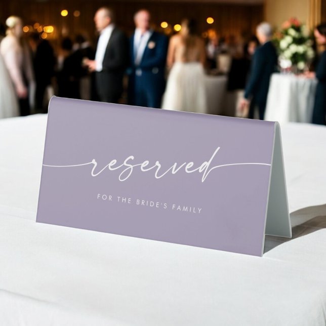 Boho Chic Lavender Purple Wedding Reserved Sign (Creator Uploaded)