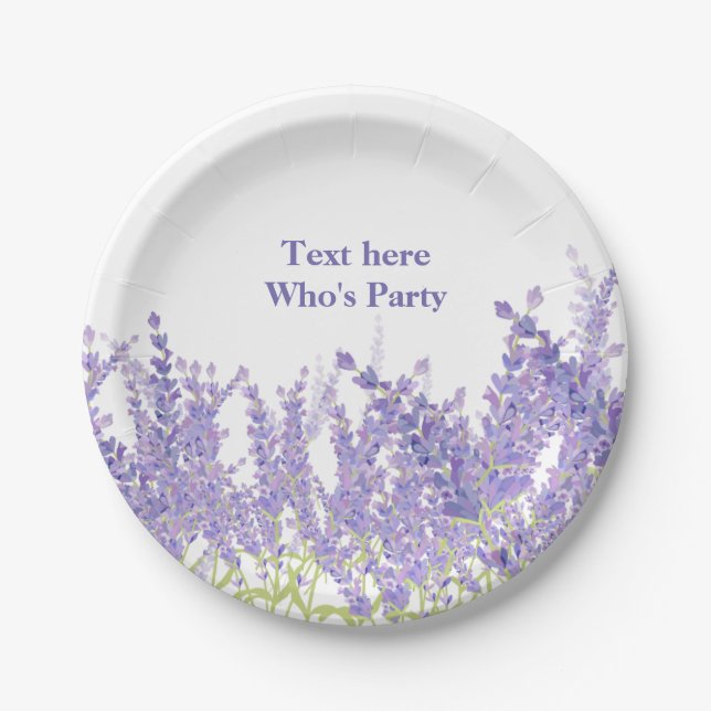 boho chic, lavender watercolour  Paper Plate (Front)